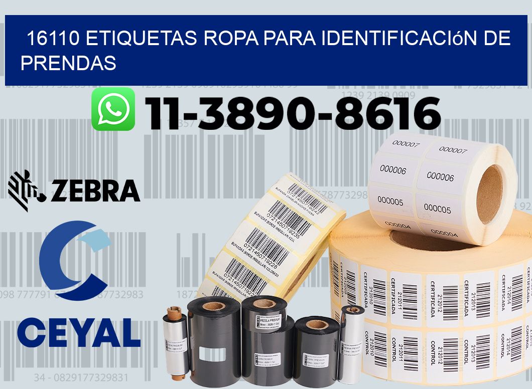 16110 Etiquetas ropa para identificación de prendas