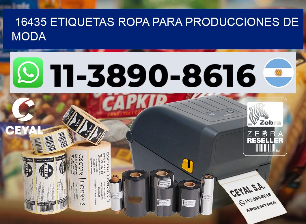 16435 Etiquetas ropa para producciones de moda