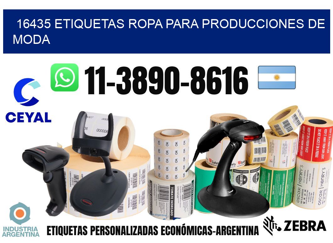 16435 Etiquetas ropa para producciones de moda