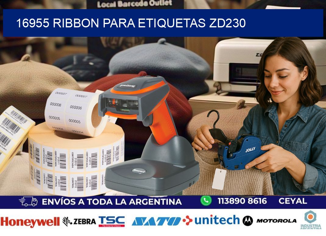 16955 ribbon para etiquetas zd230