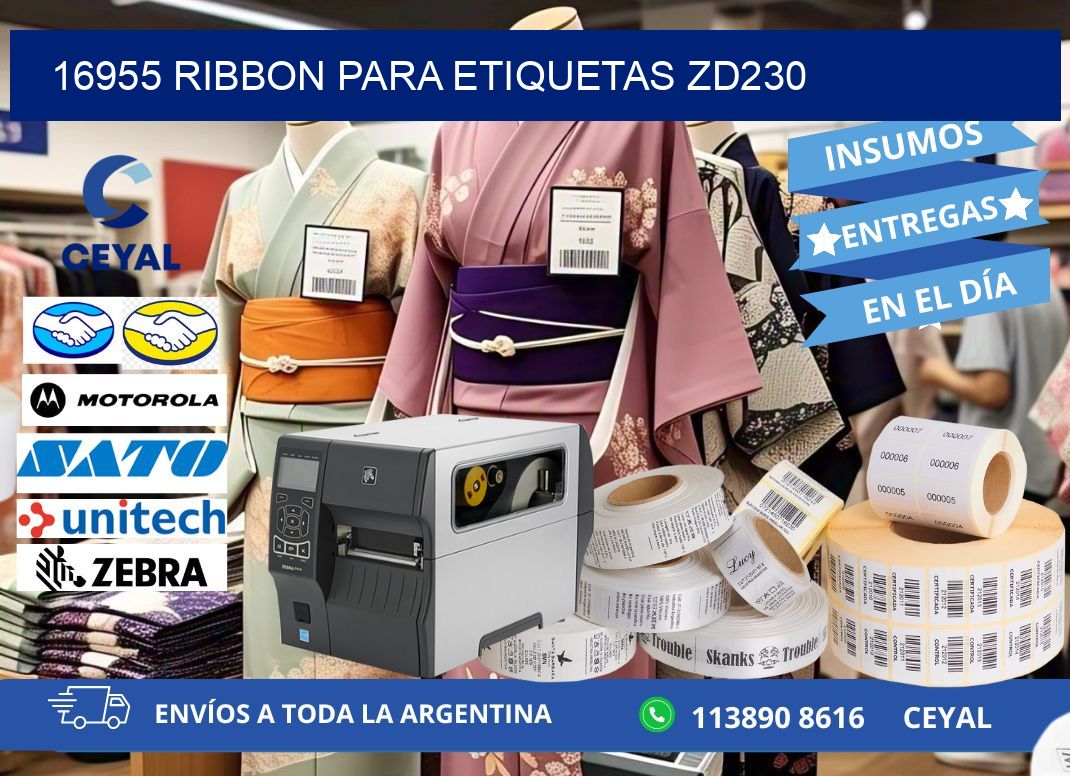 16955 ribbon para etiquetas zd230