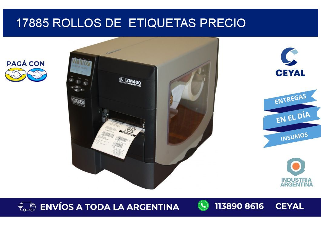 17885 rollos de  etiquetas precio