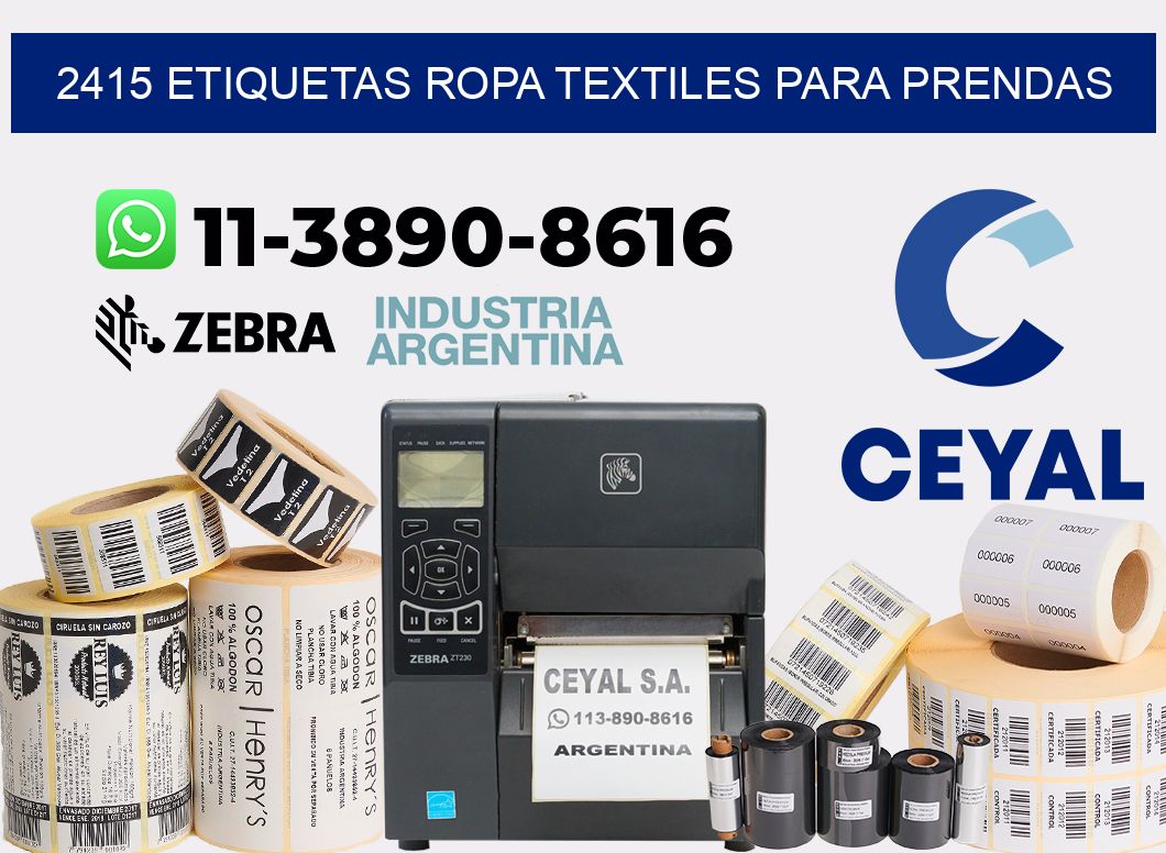 2415 Etiquetas ropa textiles para prendas