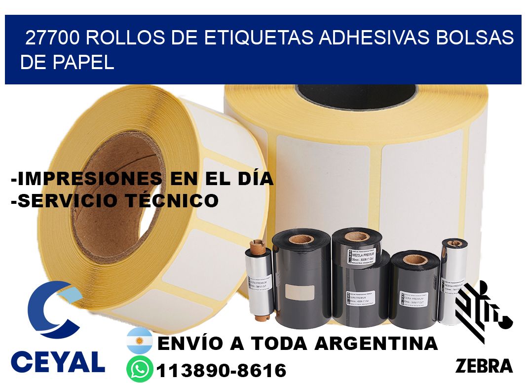 27700 rollos de etiquetas adhesivas bolsas de papel