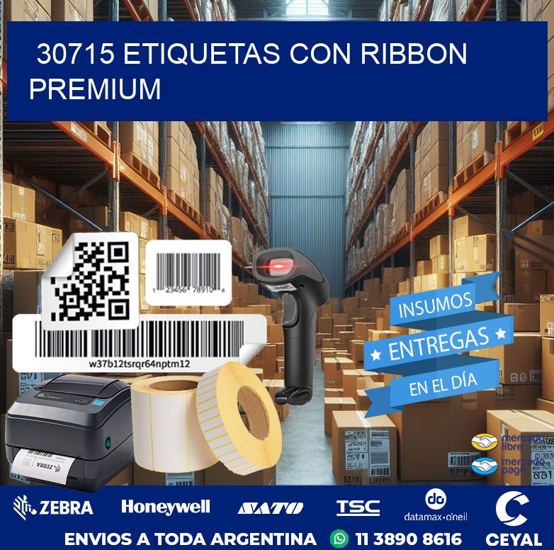 30715 etiquetas con ribbon premium