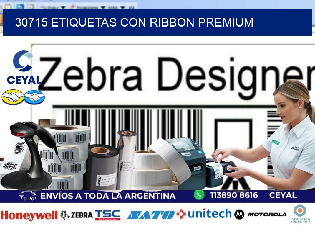 30715 etiquetas con ribbon premium