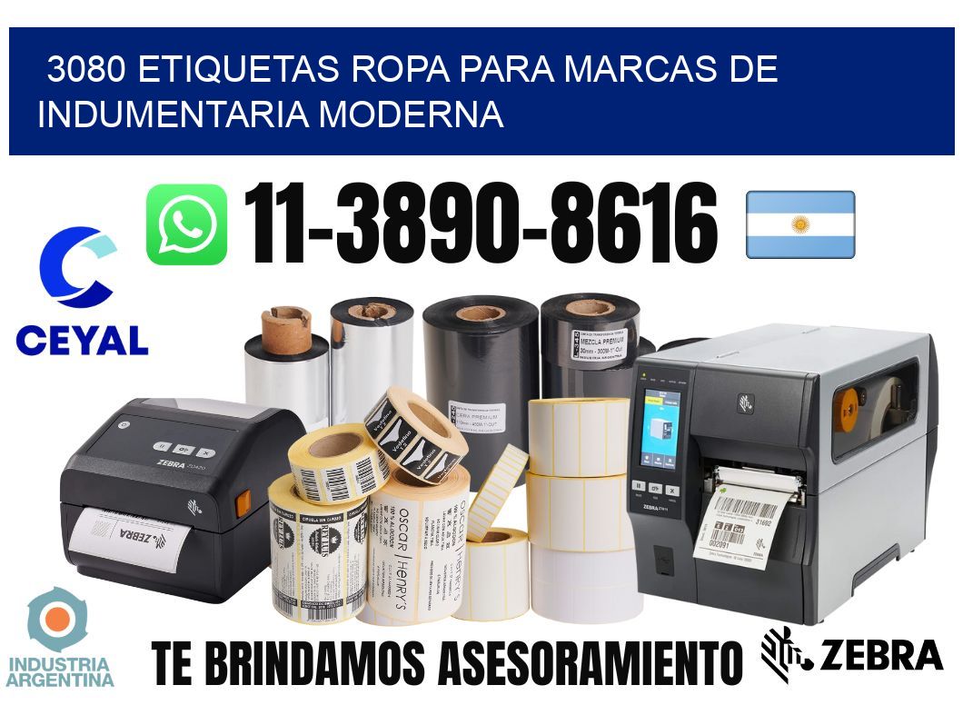 3080 Etiquetas ropa para marcas de indumentaria moderna