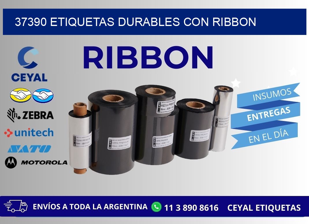37390 etiquetas durables con ribbon