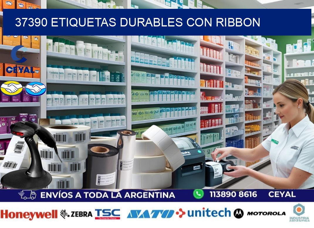37390 etiquetas durables con ribbon