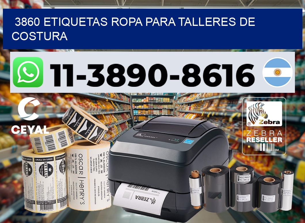 3860 Etiquetas ropa para talleres de costura
