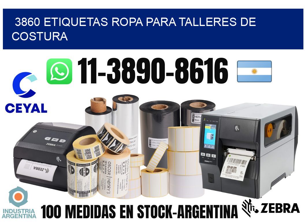 3860 Etiquetas ropa para talleres de costura