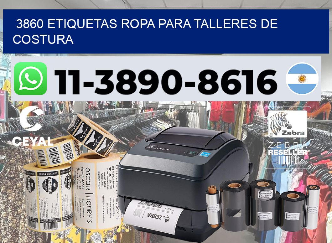 3860 Etiquetas ropa para talleres de costura