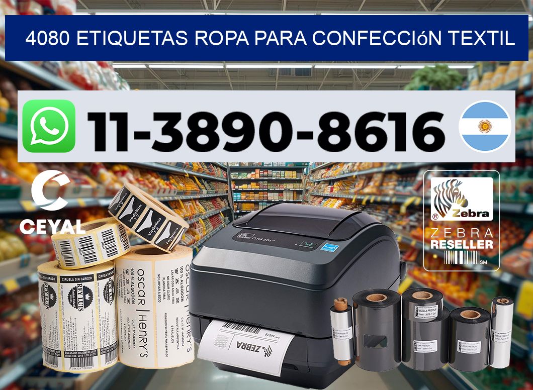 4080 Etiquetas ropa para confección textil