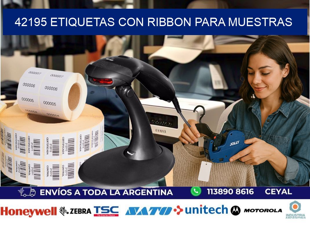 42195 etiquetas con ribbon para muestras