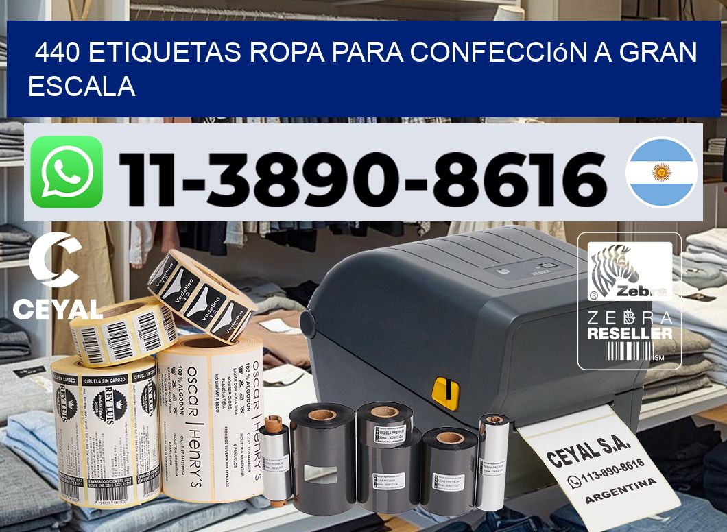 440 Etiquetas ropa para confección a gran escala