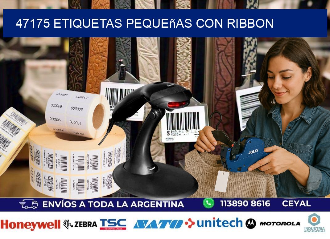 47175 etiquetas pequeñas con ribbon