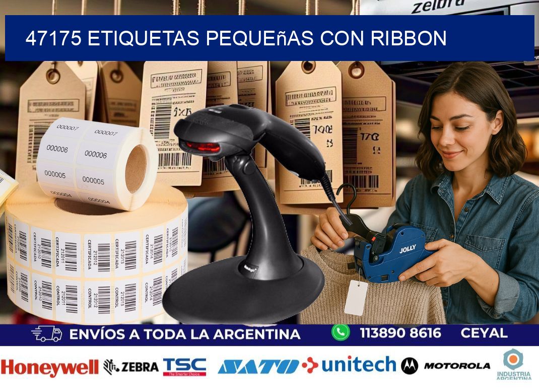 47175 etiquetas pequeñas con ribbon