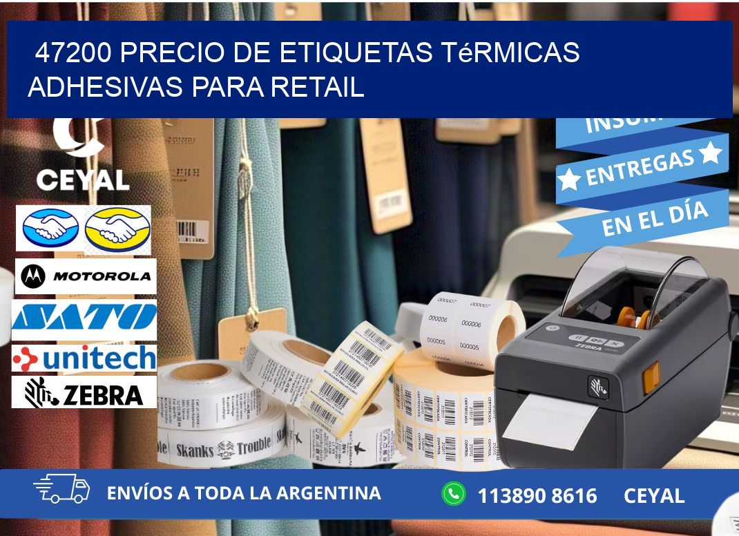 47200 precio de etiquetas térmicas adhesivas para retail