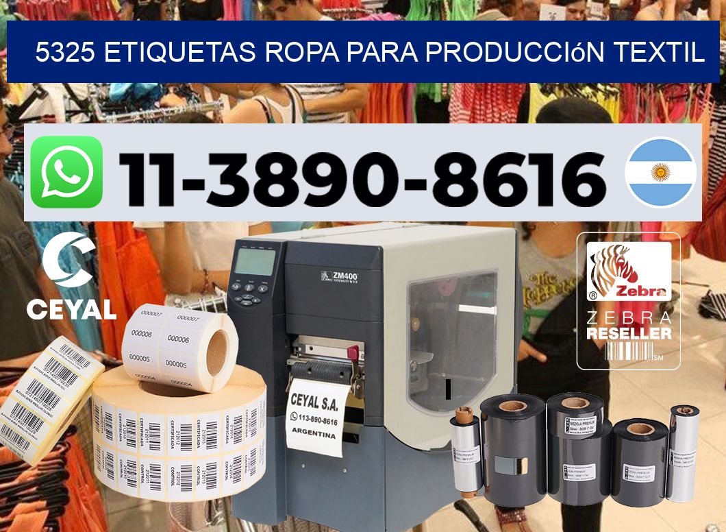 5325 Etiquetas ropa para producción textil