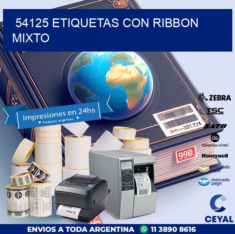 54125 etiquetas con ribbon mixto