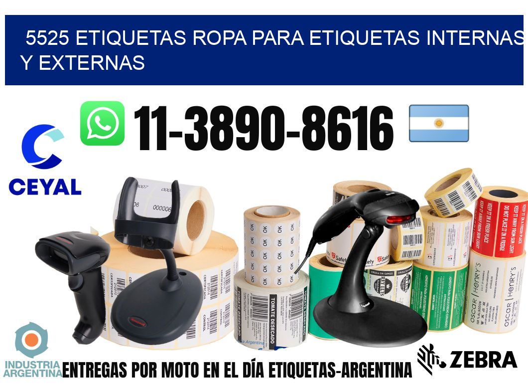 5525 Etiquetas ropa para etiquetas internas y externas