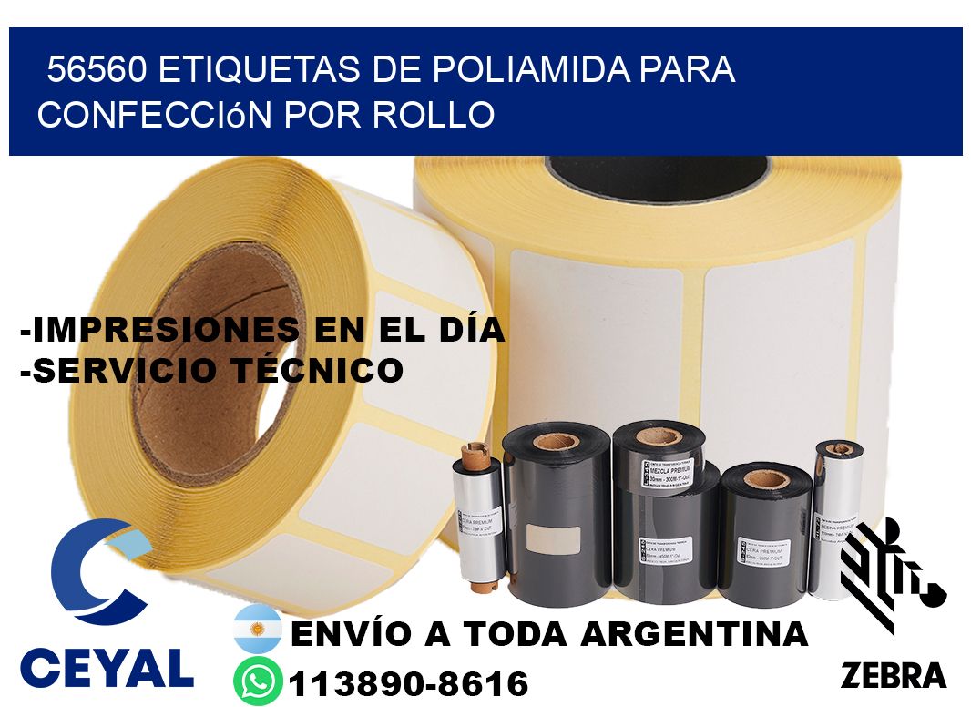 56560 etiquetas de poliamida para confección por rollo