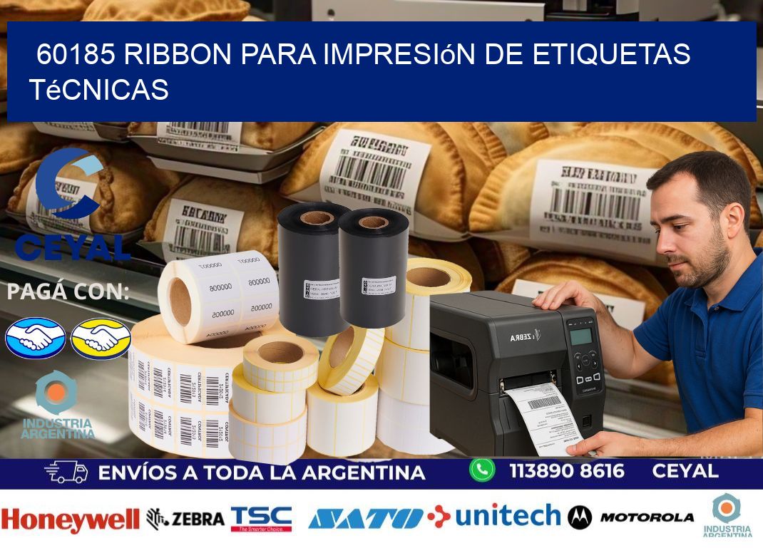 60185 ribbon para impresión de etiquetas técnicas