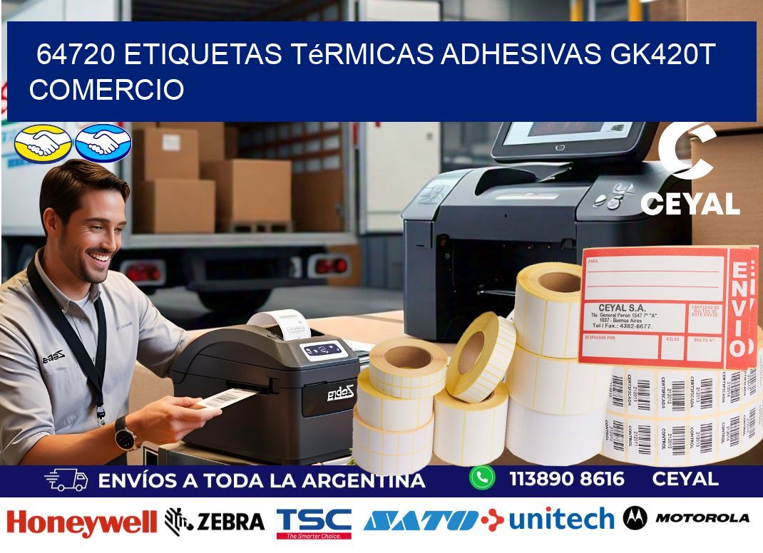 64720 etiquetas térmicas adhesivas gk420t comercio