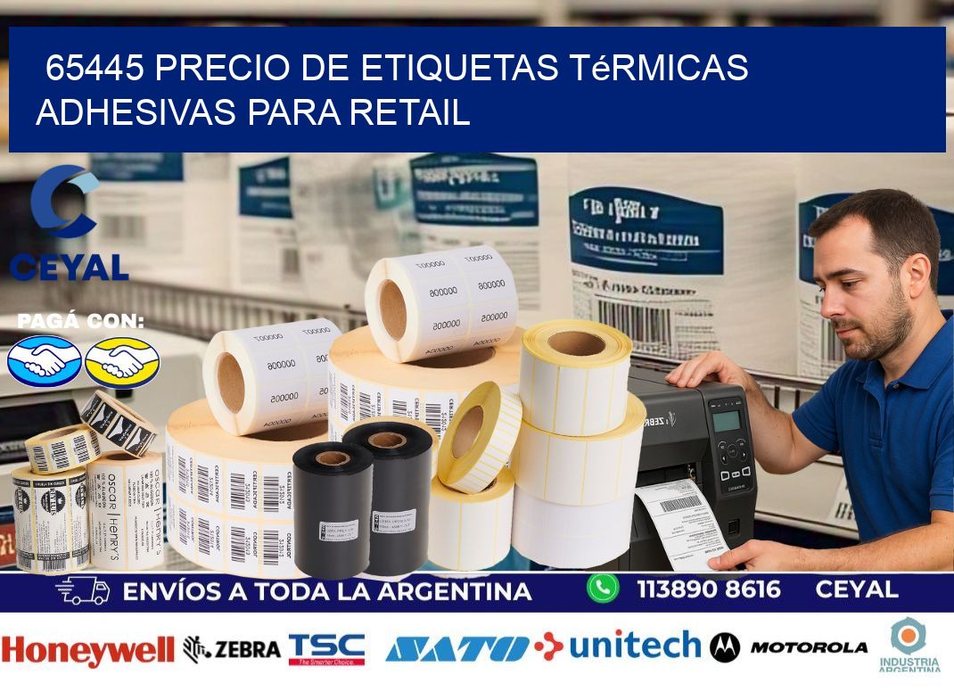 65445 precio de etiquetas térmicas adhesivas para retail