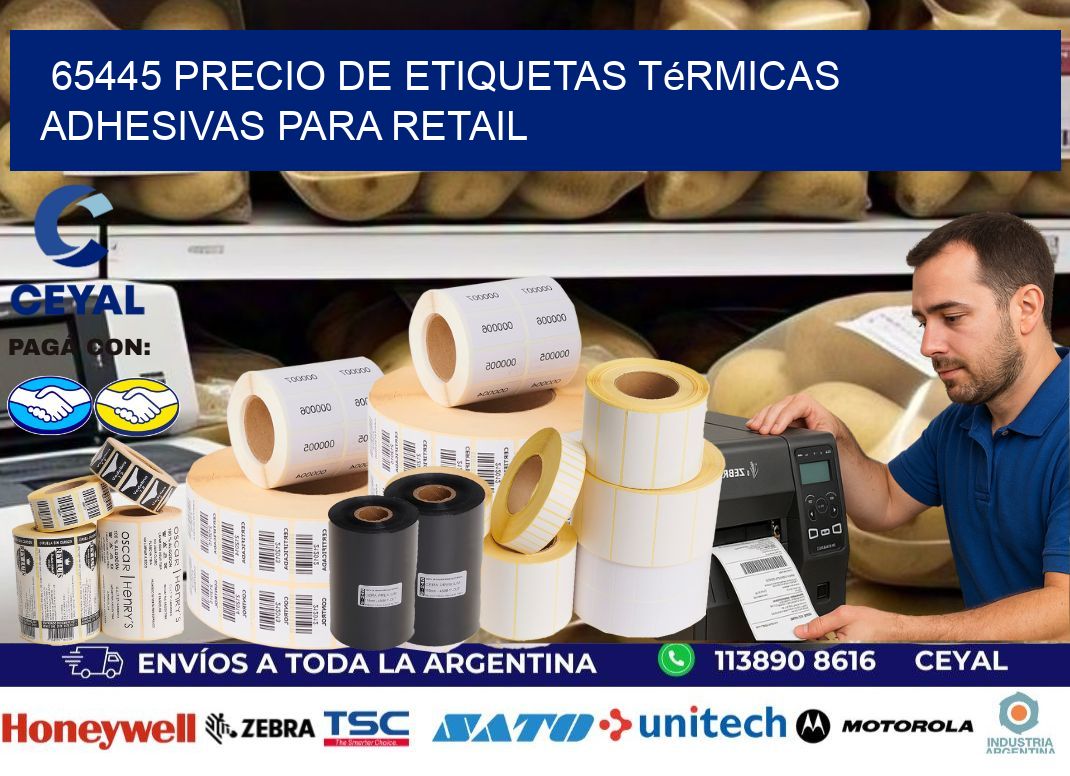 65445 precio de etiquetas térmicas adhesivas para retail
