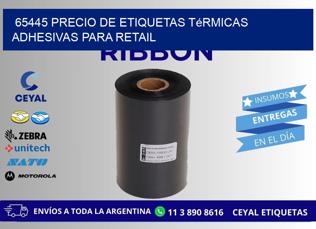 65445 precio de etiquetas térmicas adhesivas para retail