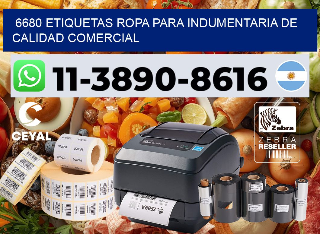 6680 Etiquetas ropa para indumentaria de calidad comercial
