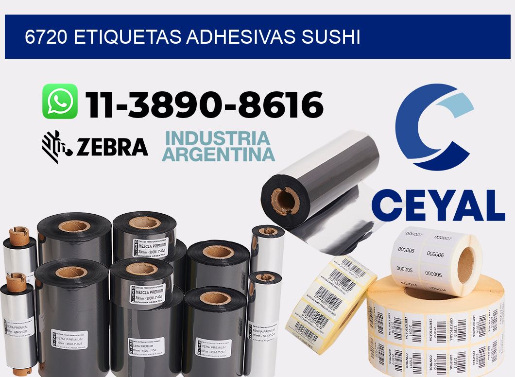 6720 etiquetas adhesivas sushi