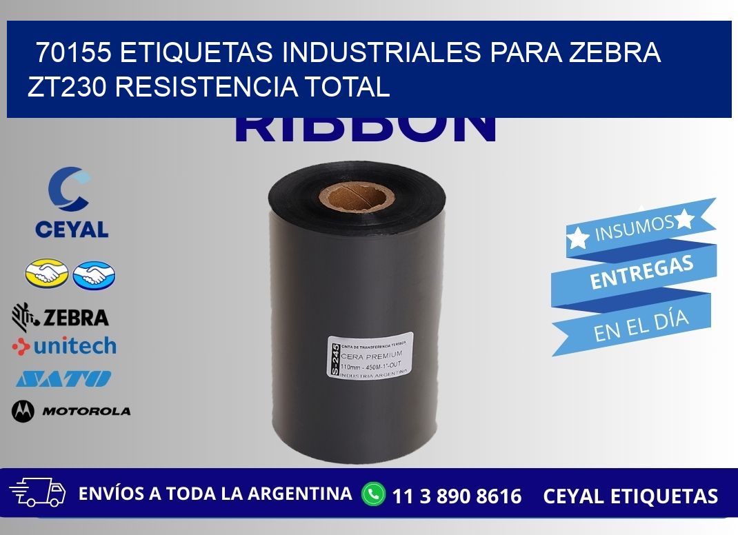 70155 etiquetas industriales para zebra zt230 resistencia total