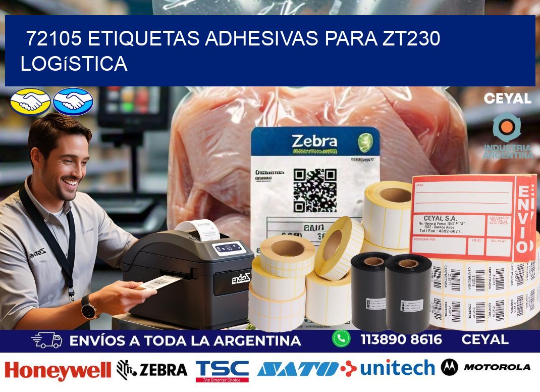 72105 etiquetas adhesivas para zt230 logística