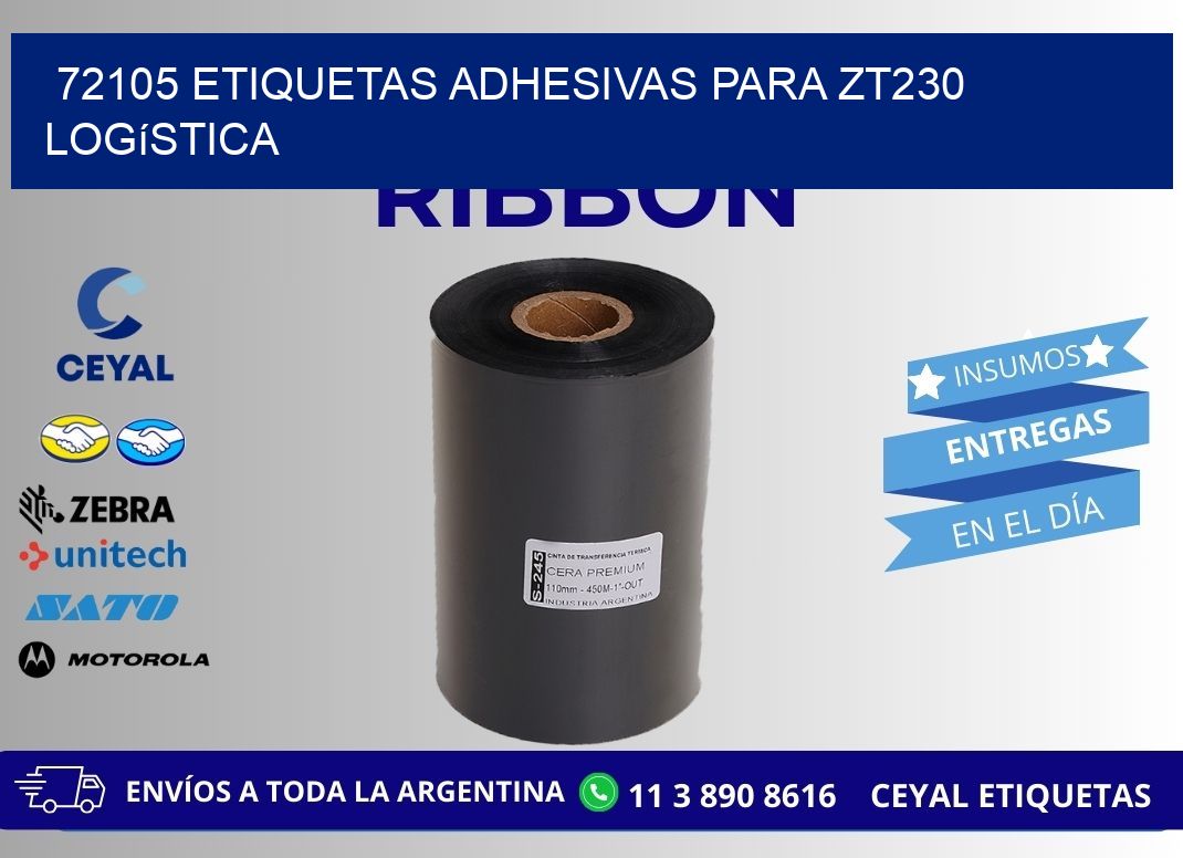 72105 etiquetas adhesivas para zt230 logística