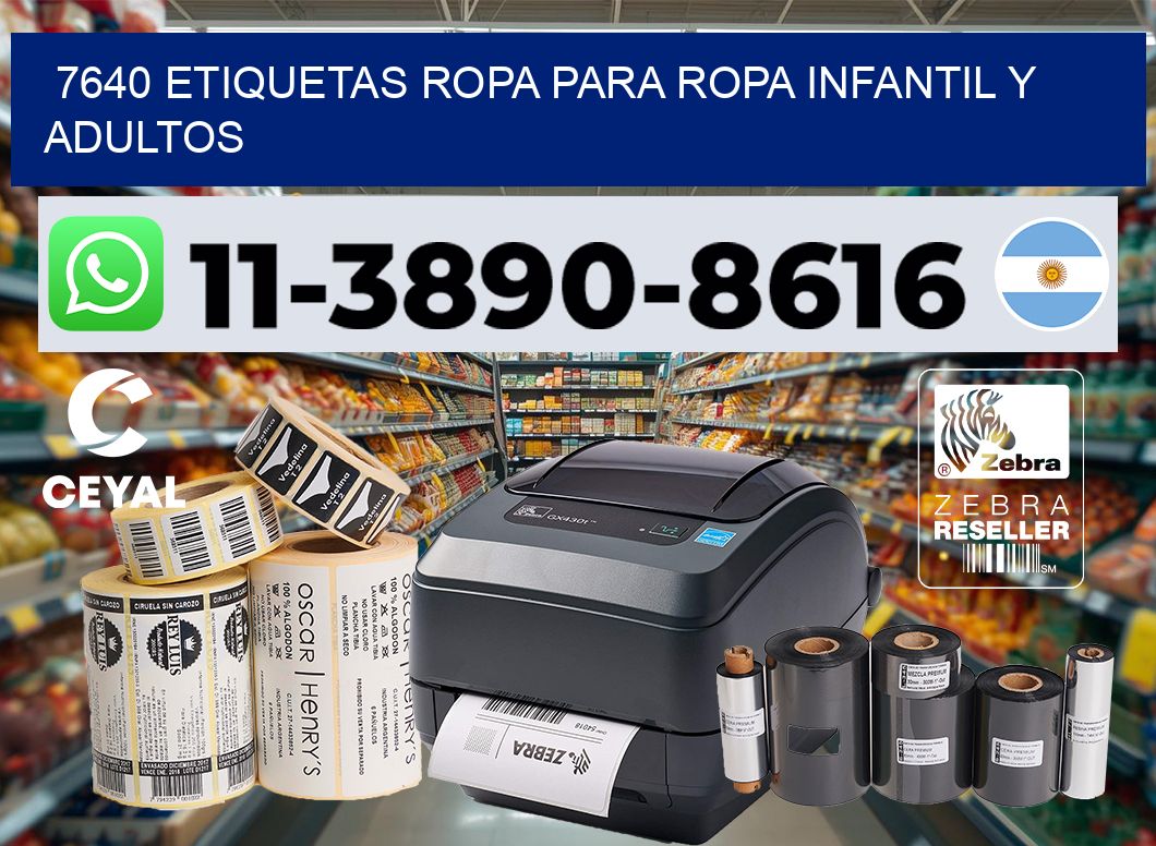 7640 Etiquetas ropa para ropa infantil y adultos