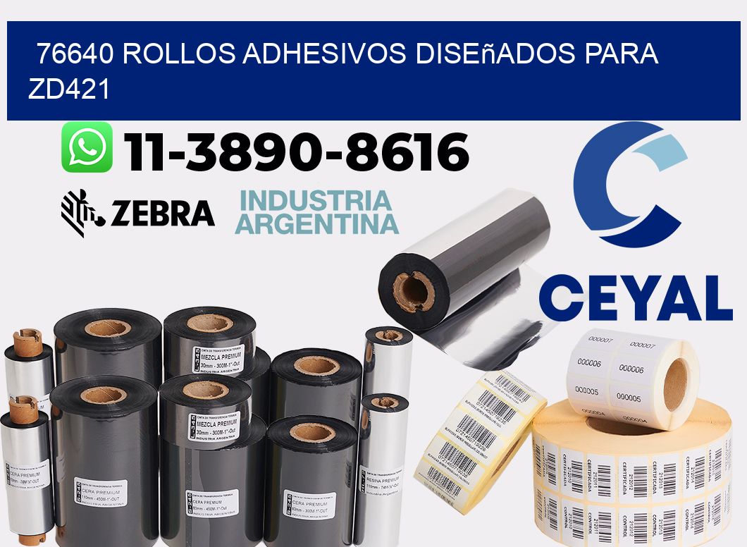 76640 rollos adhesivos diseñados para zd421