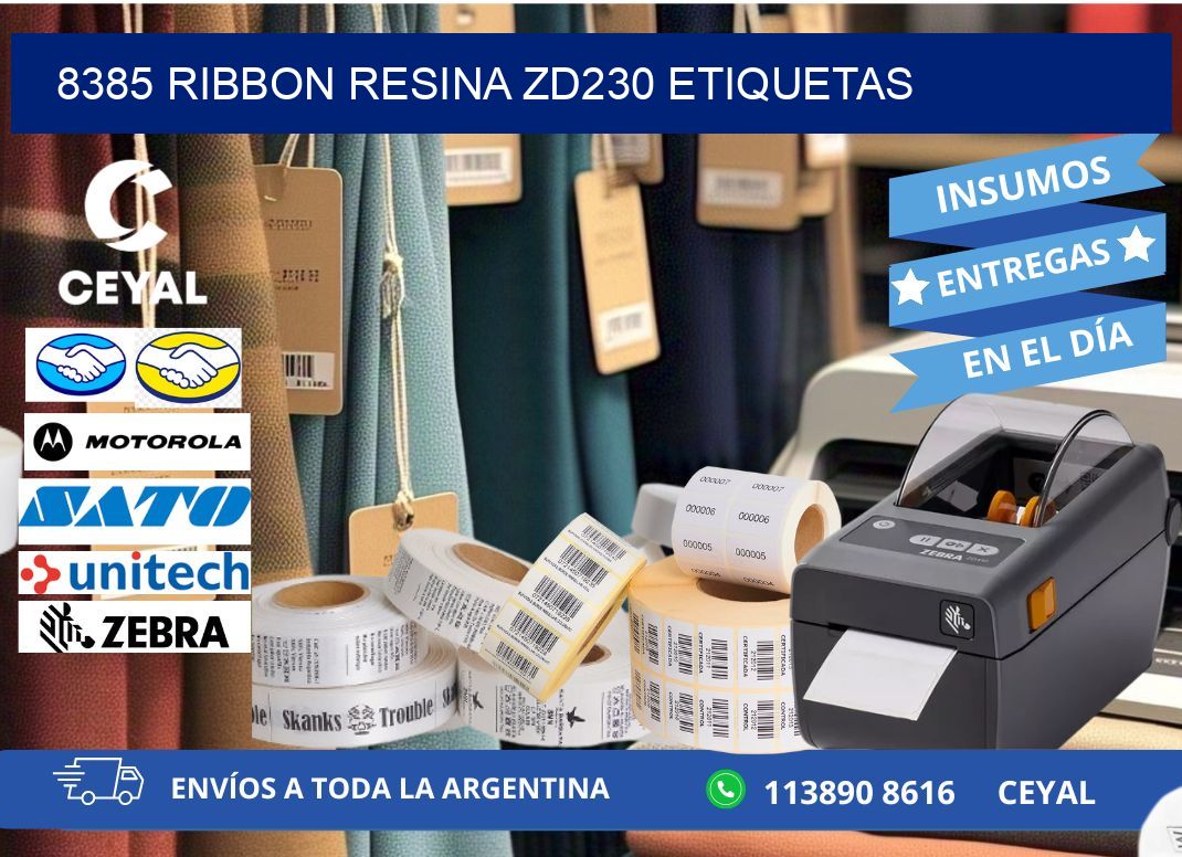 8385 ribbon resina zd230 etiquetas