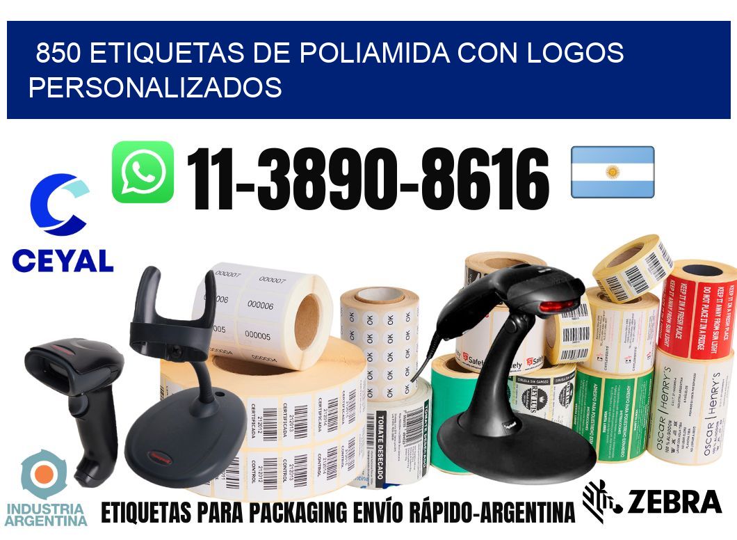 850 Etiquetas de poliamida con logos personalizados