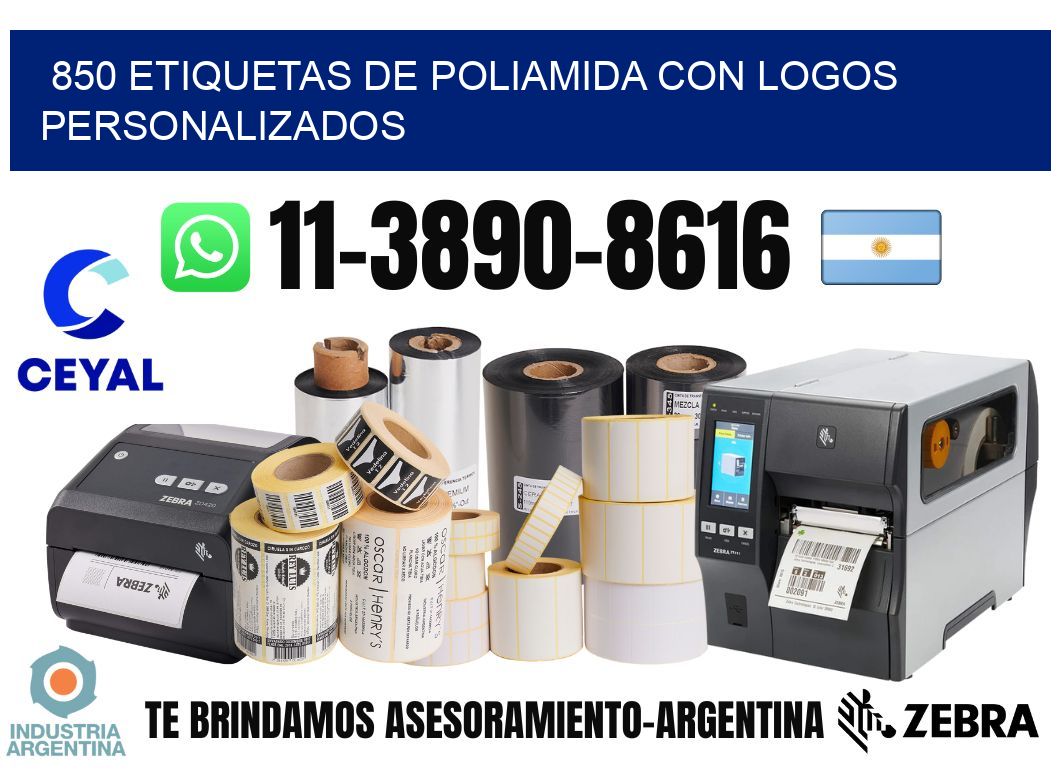 850 Etiquetas de poliamida con logos personalizados