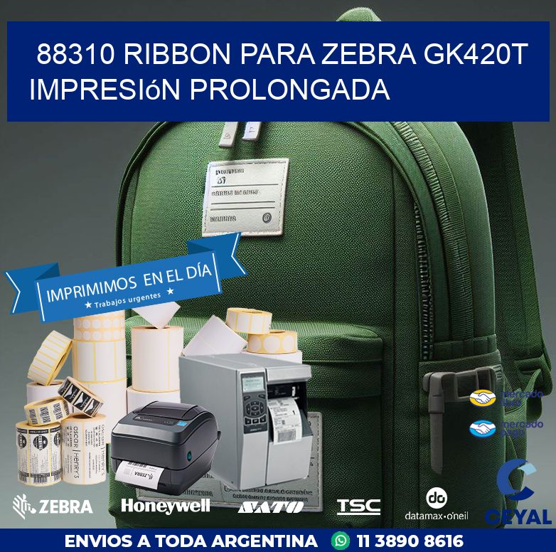 88310 ribbon para zebra gk420t impresión prolongada