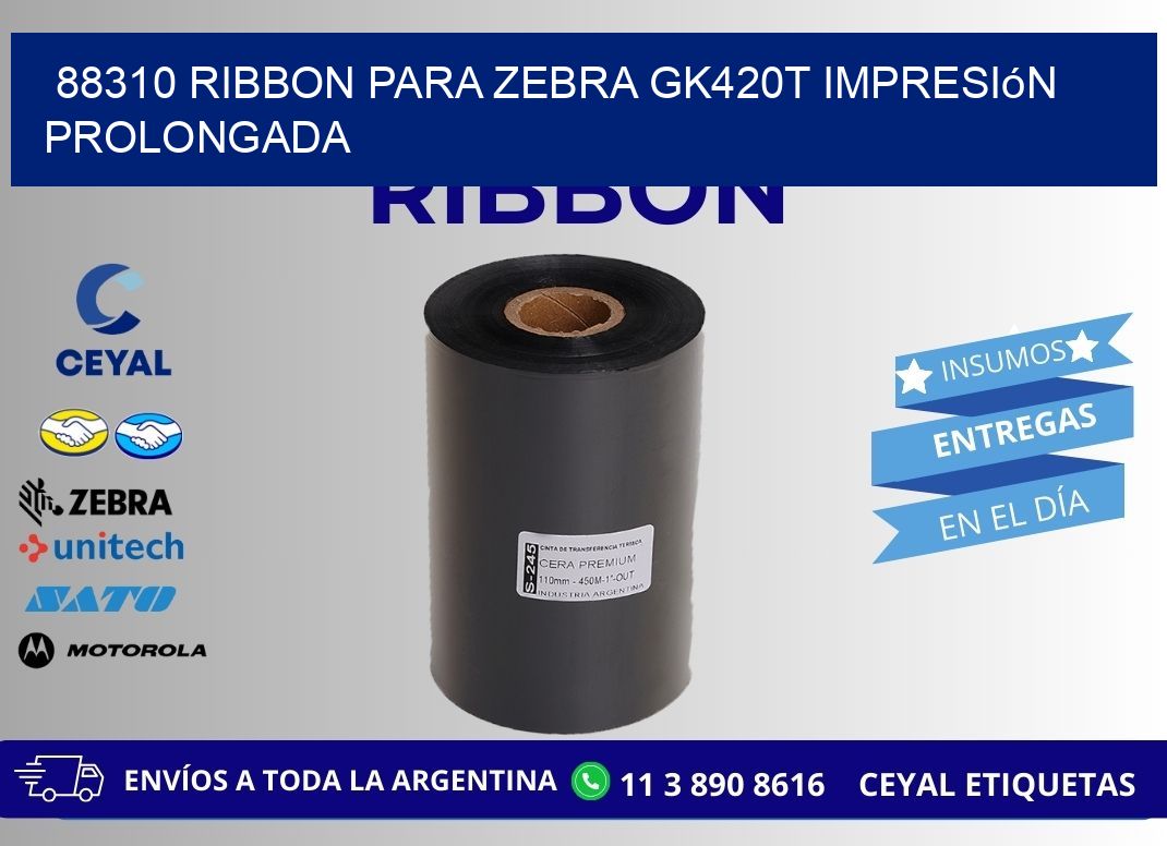 88310 ribbon para zebra gk420t impresión prolongada
