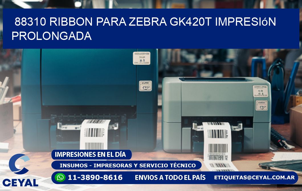 88310 ribbon para zebra gk420t impresión prolongada