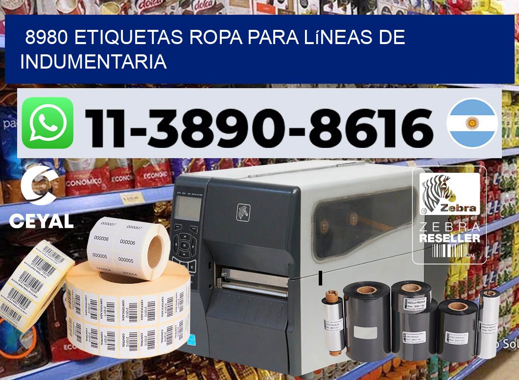 8980 Etiquetas ropa para líneas de indumentaria