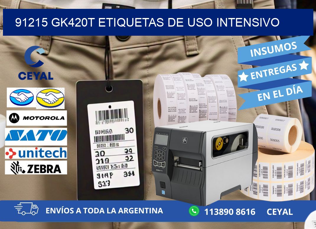 91215 gk420t etiquetas de uso intensivo