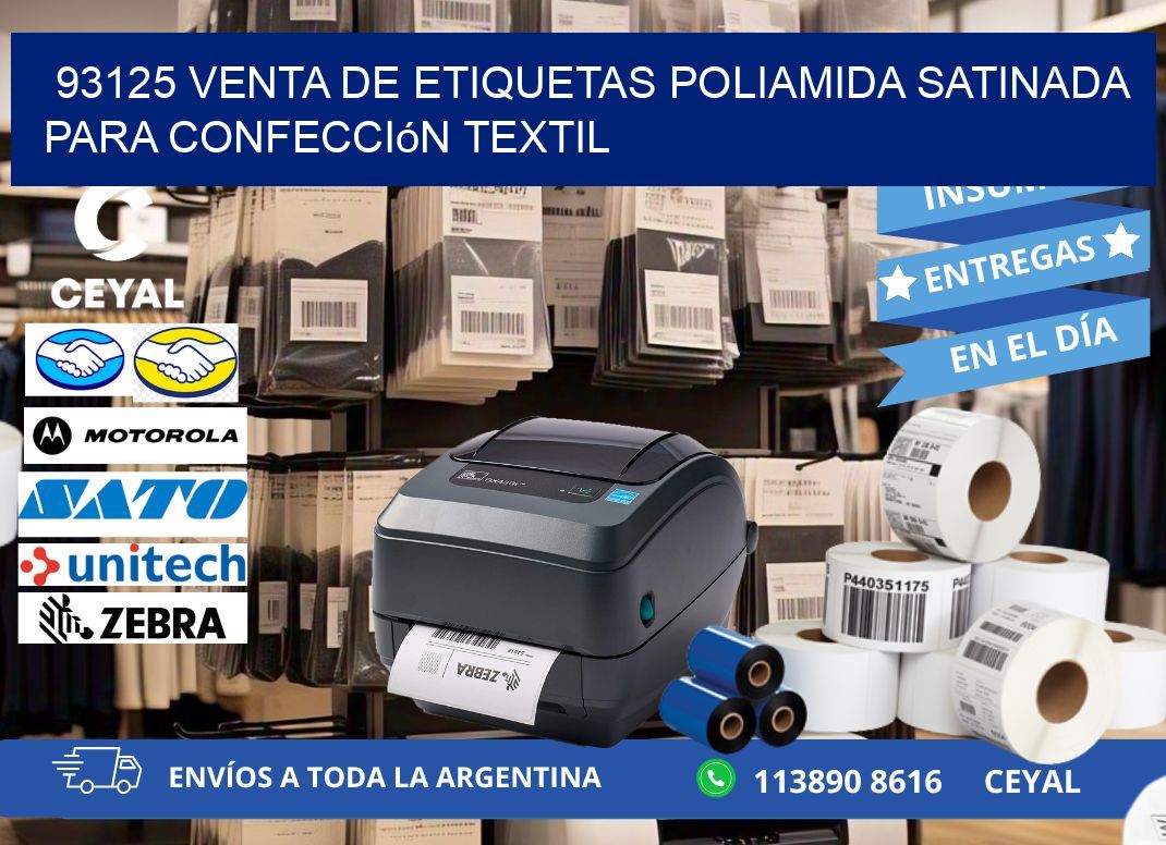 93125 venta de etiquetas poliamida satinada para confección textil