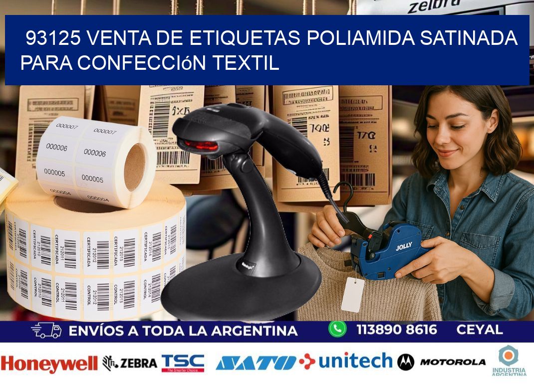 93125 venta de etiquetas poliamida satinada para confección textil