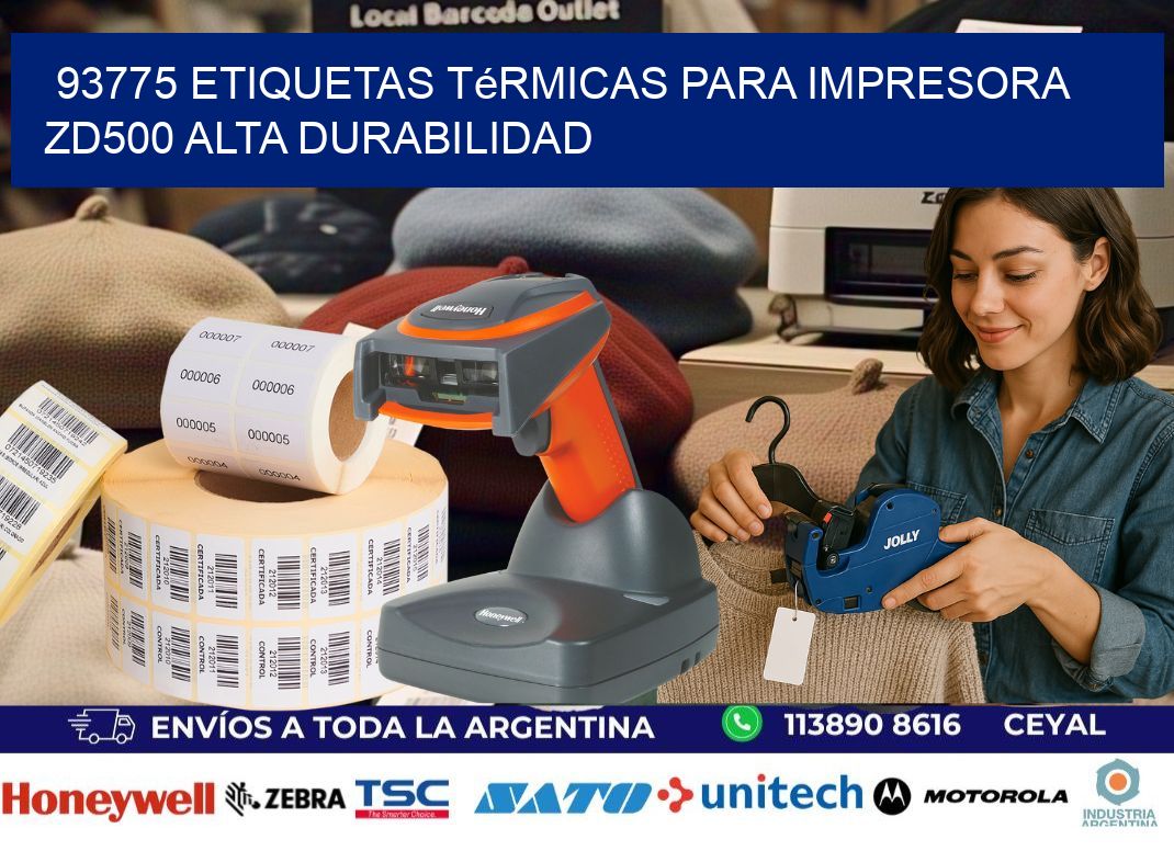 93775 etiquetas térmicas para impresora zd500 alta durabilidad