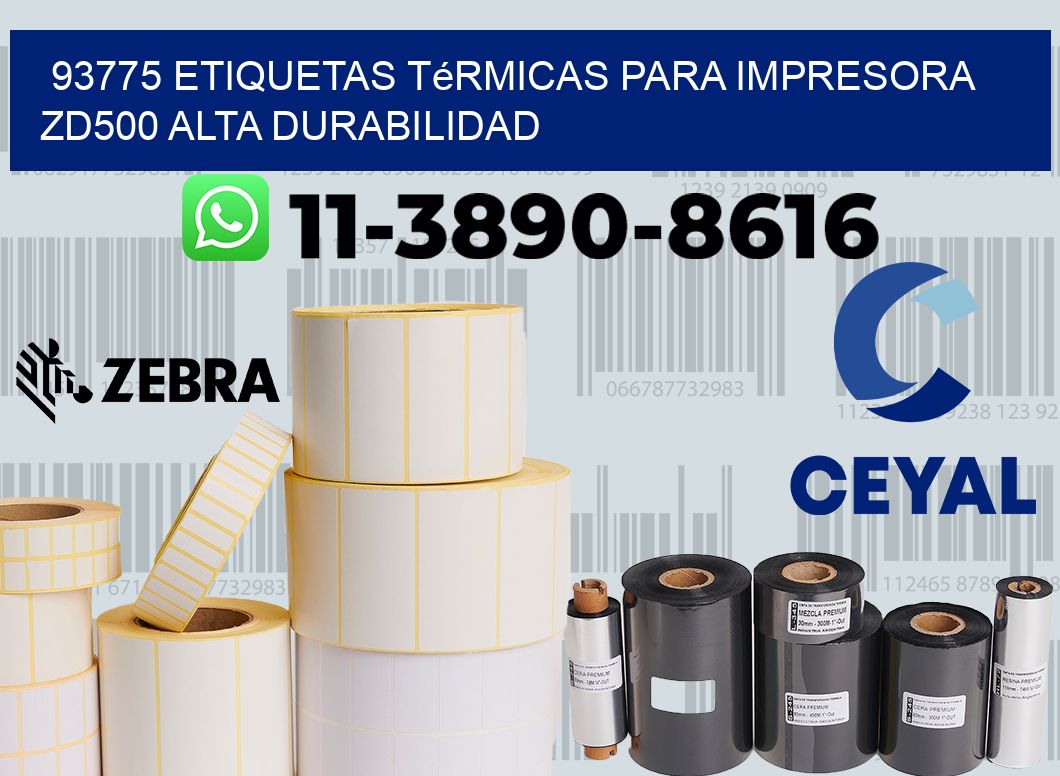 93775 etiquetas térmicas para impresora zd500 alta durabilidad